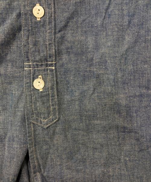 F.O.B FACTORY（エフオービー ファクトリー）F.O.B FACTORY (エフオービー ファクトリー) セルヴィッチ シャンブレー バンドカラー シャツ インディゴ サイズ:Ⅿの古着・服飾アイテム