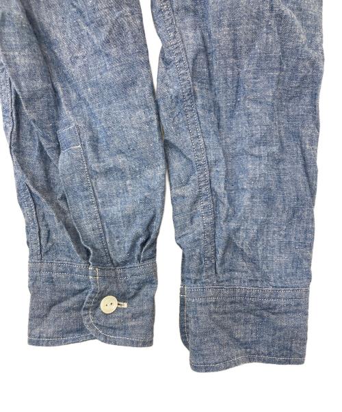 F.O.B FACTORY（エフオービー ファクトリー）F.O.B FACTORY (エフオービー ファクトリー) セルヴィッチ シャンブレー バンドカラー シャツ インディゴ サイズ:Ⅿの古着・服飾アイテム