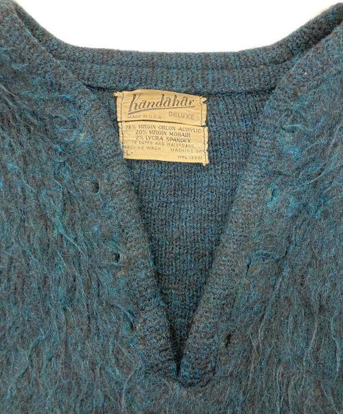 Kandahar（カンダハー）kandahar (カンダハー) Vネックモヘア混ニット グリーン サイズ:Lの古着・服飾アイテム