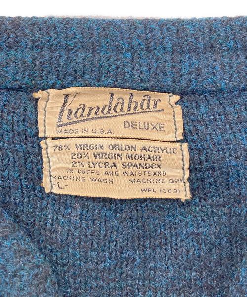 Kandahar（カンダハー）kandahar (カンダハー) Vネックモヘア混ニット グリーン サイズ:Lの古着・服飾アイテム