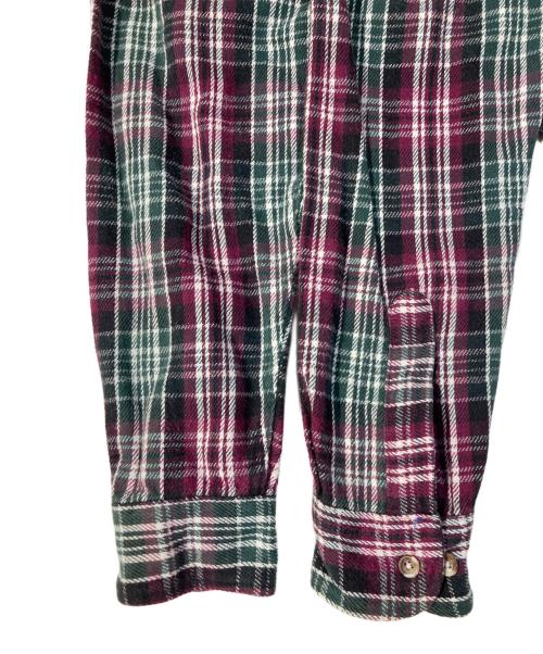 FIVE BROTHER（ファイブブラザー）FIVE BROTHER (ファイブブラザー) ネルシャツ ボルドー×グリーン サイズ:Mの古着・服飾アイテム