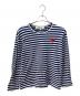 PLAY COMME des GARCONS（プレイコムデギャルソン）の古着「Border Long Sleeve T-Shirt With Red Emblem」｜ネイビー