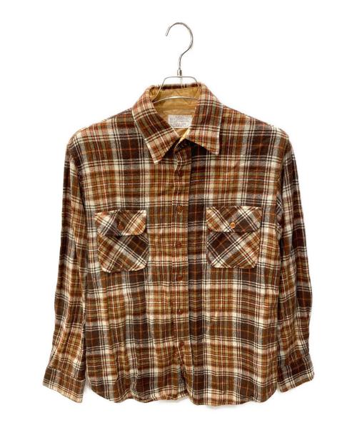 Sears（シアーズ）Sears (シアーズ) ウールチェックシャツ ブラウン サイズ:Ⅿの古着・服飾アイテム