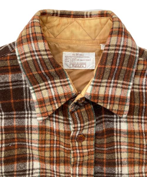 Sears（シアーズ）Sears (シアーズ) ウールチェックシャツ ブラウン サイズ:Ⅿの古着・服飾アイテム