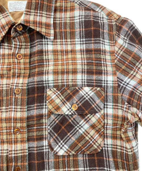 Sears（シアーズ）Sears (シアーズ) ウールチェックシャツ ブラウン サイズ:Ⅿの古着・服飾アイテム
