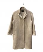 23区ニジュウサンク）の古着「ダブルクロスベロアスタンドカラーコート」｜ベージュ