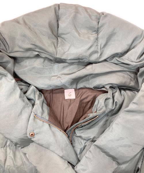 6(ROKU) BEAUTY&YOUTH（ロク ビューティーアンドユース）6(ROKU) BEAUTY&YOUTH (ロク ビューティーアンドユース) HOODED STOLE DOWN JACKET 黄緑 サイズ:38の古着・服飾アイテム