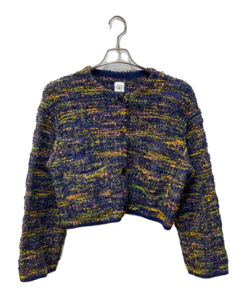 6(ROKU) BEAUTY&YOUTH（ロク ビューティーアンドユース）6(ROKU) BEAUTY&YOUTH (ロク ビューティーアンドユース) SLUB MIX CARDIGAN ネイビー サイズ:サイズ表記なしの古着・服飾アイテム