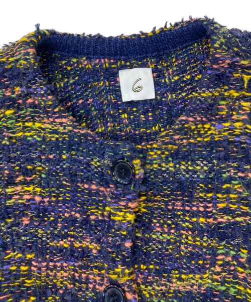 6(ROKU) BEAUTY&YOUTH（ロク ビューティーアンドユース）6(ROKU) BEAUTY&YOUTH (ロク ビューティーアンドユース) SLUB MIX CARDIGAN ネイビー サイズ:サイズ表記なしの古着・服飾アイテム