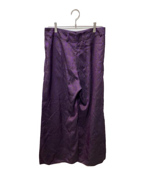 DRIES VAN NOTEN（ドリスヴァンノッテン）DRIES VAN NOTEN (ドリスヴァンノッテン) シルクワイドパンツ パープル×ブラウン サイズ:	SIZE M (40)の古着・服飾アイテム