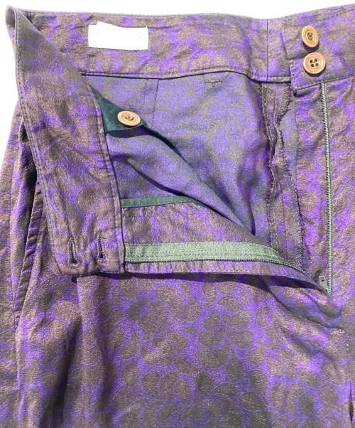 DRIES VAN NOTEN（ドリスヴァンノッテン）DRIES VAN NOTEN (ドリスヴァンノッテン) シルクワイドパンツ パープル×ブラウン サイズ:	SIZE M (40)の古着・服飾アイテム