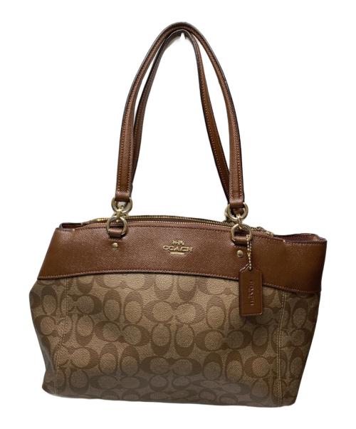COACH（コーチ）COACH (コーチ) シグネチャーハンドバッグ ブラウンの古着・服飾アイテム