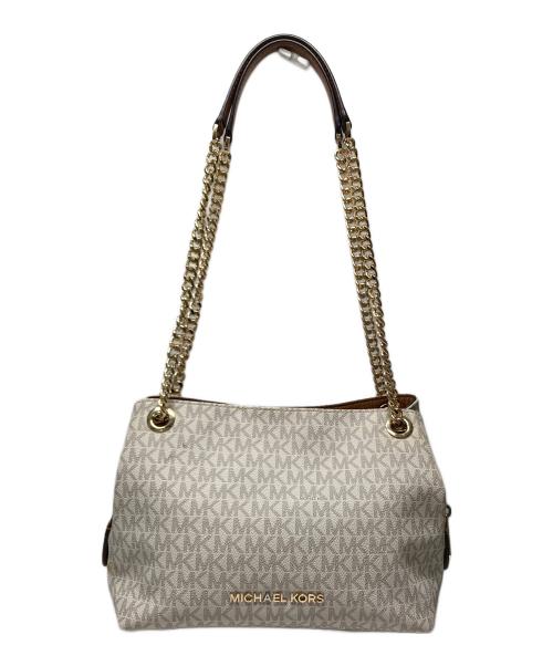 MICHAEL KORS（マイケル・コース）MICHAEL KORS (マイケル・コース) チェーンショルダーバッグ ホワイトの古着・服飾アイテム