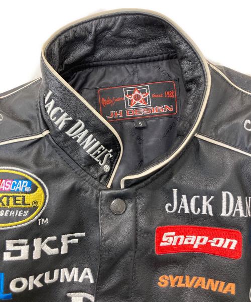JH Design（ジェイエイチデザイン）JH DESIGN (ジェイエイチデザイン) レザーレーシングジャケット ブラック サイズ:Sの古着・服飾アイテム