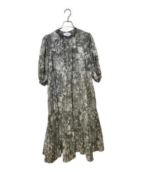 Vin（ヴィン）Vin (ヴィン) 花柄ワンピース グレー サイズ:FREEの古着・服飾アイテム