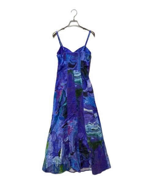 Desigual（デシグアル）Desigual (デシグアル) マーブル模様 ミディワンピース ブルー サイズ:Sの古着・服飾アイテム