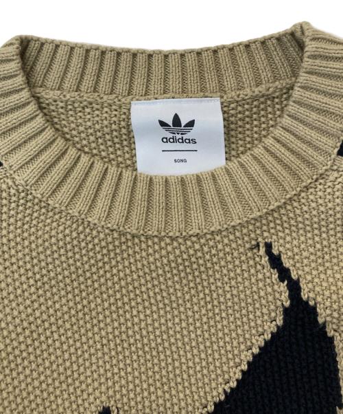 adidas（アディダス）adidas (アディダス) Song for the Mute (ソングフォーザミュート) SFTM KNIT CREW HEMP ベージュ サイズ:Lの古着・服飾アイテム