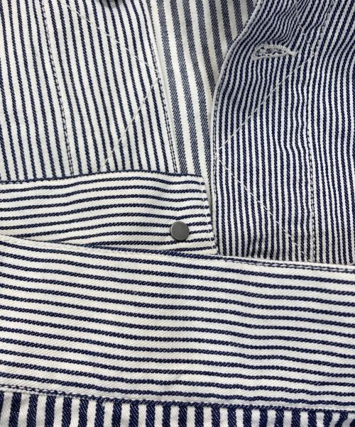 stussy（ステューシー）stussy (ステューシー) Stripe Trucker  JACKET(ストライプトラッカージャケット) ホワイト×ブラック サイズ:Lの古着・服飾アイテム