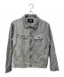 stussy（ステューシー）の古着「Stripe Trucker  JACKET(ストライプトラッカージャケット)」｜ホワイト×ブラック