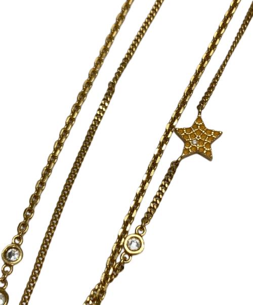 Dior（ディオール）DIOR (ディオール) PETIT CD ダブルネックレス ゴールドの古着・服飾アイテム