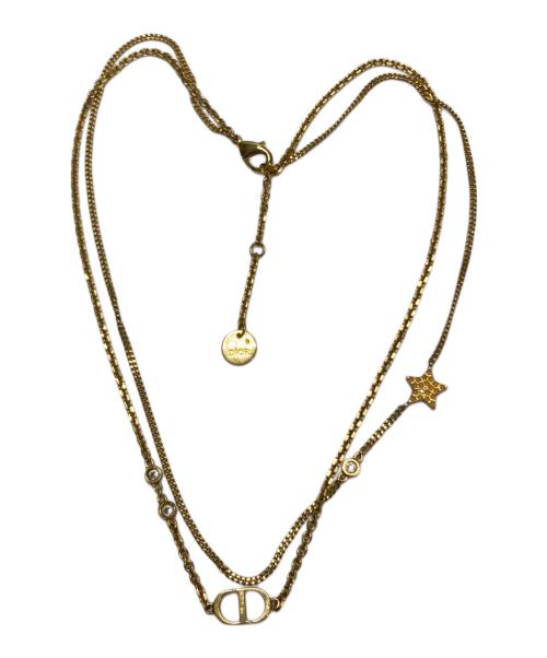 Dior（ディオール）DIOR (ディオール) PETIT CD ダブルネックレス ゴールドの古着・服飾アイテム