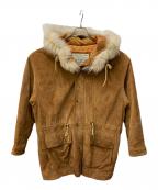 SEAHOPシーホップ）の古着「ファーフーデッドレザージャケット」｜ブラウン