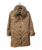 BURBERRY LONDONバーバリーロンドン）の古着「ノバチェックフォックスファーダウンライナー付コート」｜ブラウン