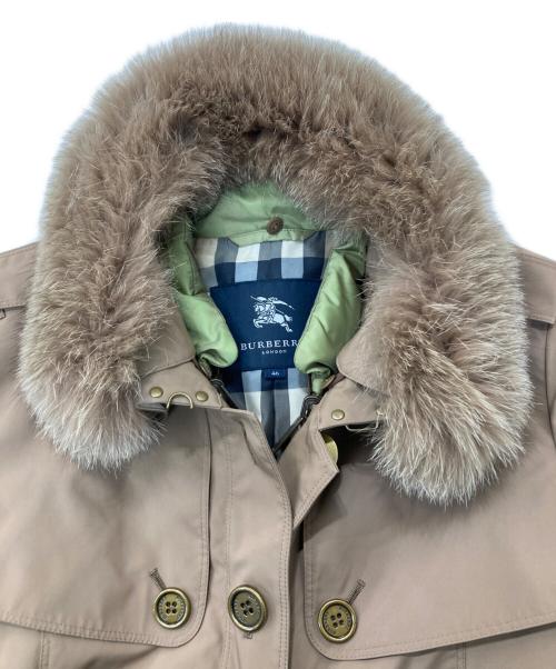 BURBERRY LONDON（バーバリーロンドン）BURBERRY LONDON (バーバリーロンドン) ノバチェックフォックスファーダウンライナー付コート ブラウン サイズ:46の古着・服飾アイテム