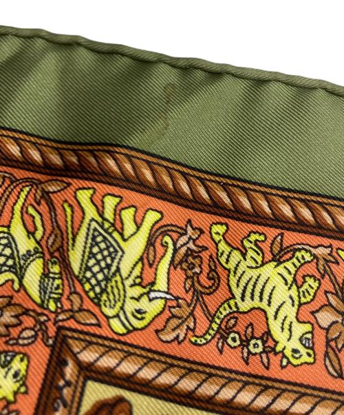 HERMES（エルメス）HERMES (エルメス) カレ90 インドの狩猟 グリーンの古着・服飾アイテム