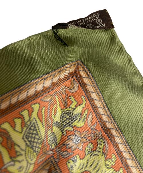 HERMES（エルメス）HERMES (エルメス) カレ90 インドの狩猟 グリーンの古着・服飾アイテム
