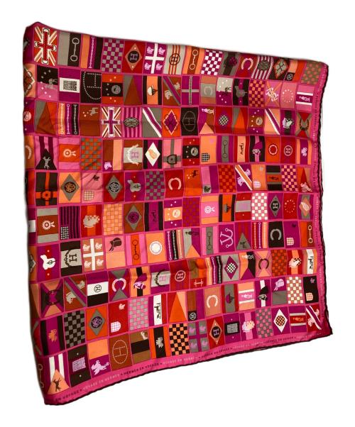 HERMES（エルメス）HERMES (エルメス) カレ90　EN VOYAGE ピンクの古着・服飾アイテム