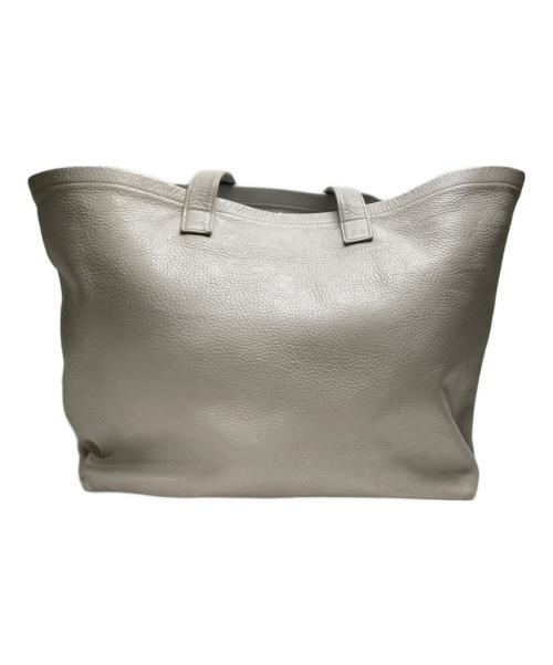 MARGARET HOWELL（マーガレットハウエル）MARGARET HOWELL (マーガレットハウエル) レザーハンドバッグ ライトグレーの古着・服飾アイテム