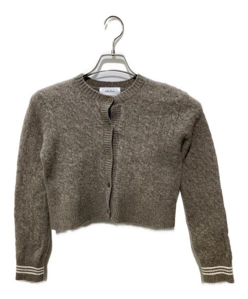 Mila Owen（ミラオーウェン）Mila Owen (ミラオーウェン) カシミヤタッチ配色ケーブルニットカーディガン ブラウン サイズ:SIZE 0の古着・服飾アイテム