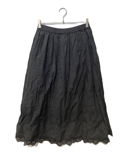 KAGURE（カグレ）kagure (カグレ) 刺繍ギャザースカート ブラック サイズ:Freeの古着・服飾アイテム