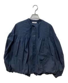 中古・古着通販】YORI (ヨリ) ドライツイードパフブラウス ネイビー