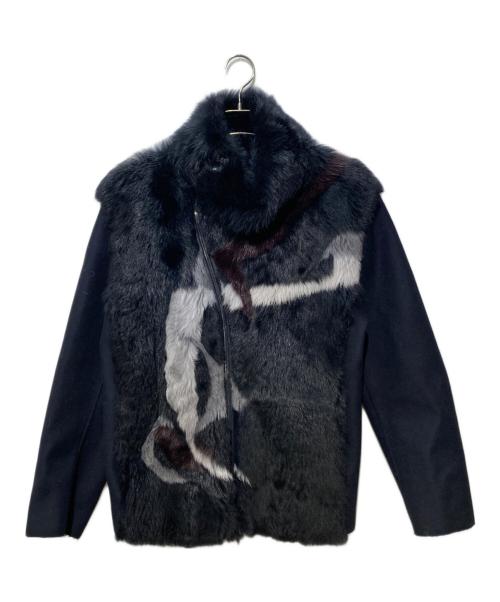 EMPORIO ARMANI（エンポリオアルマーニ）EMPORIO ARMANI (エンポリオアルマーニ) ファージャケット ネイビー サイズ:54の古着・服飾アイテム