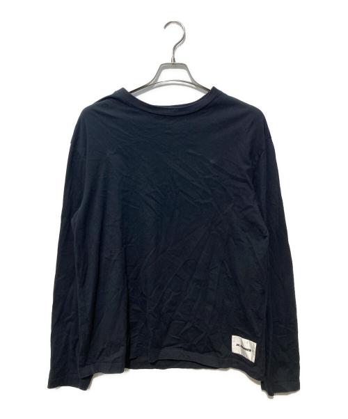 JIL SANDER+（ジルサンダープラス）JIL SANDER+ (ジルサンダープラス) ロゴラベルカットソー ブラック サイズ:XLの古着・服飾アイテム