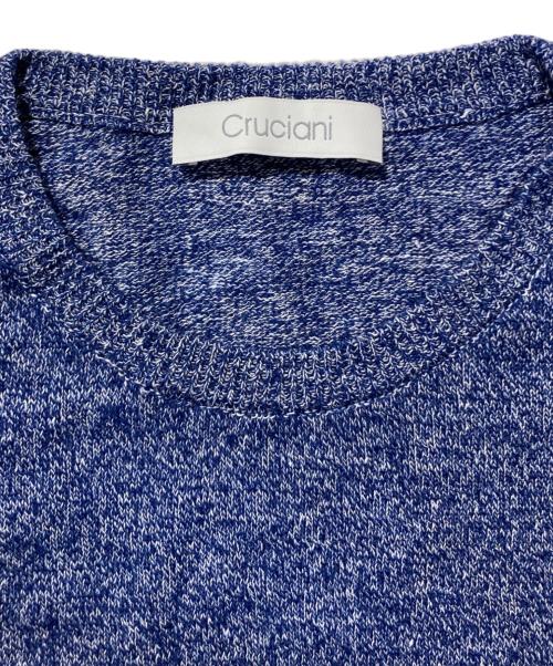 Cruciani（クルチアーニ）Cruciani (クルチアーニ) リネンウールカシミア混クルーネックニット ネイビー サイズ:SIZE 52の古着・服飾アイテム