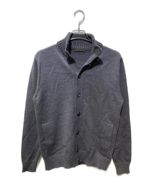 Zanone（ザノーネ）Zanone (ザノーネ) 5ゲージウールスタンドカラーニットカーディガン CHIOTO グレー サイズ:	SIZE 50の古着・服飾アイテム