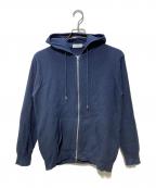 BARNEYS NEWYORKバーニーズ・ニューヨーク）の古着「ダブルジップアップ ワッフルニットパーカ」｜ネイビー