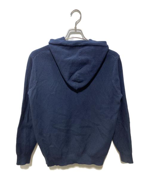 BARNEYS NEWYORK（バーニーズ・ニューヨーク）BARNEYS NEWYORK (バーニーズ・ニューヨーク) ダブルジップアップ ワッフルニットパーカ ネイビー サイズ:Lの古着・服飾アイテム