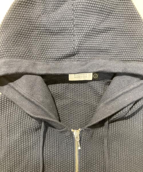 BARNEYS NEWYORK（バーニーズ・ニューヨーク）BARNEYS NEWYORK (バーニーズ・ニューヨーク) ダブルジップアップ ワッフルニットパーカ ネイビー サイズ:Lの古着・服飾アイテム