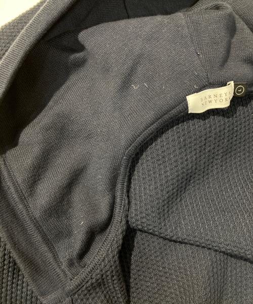 BARNEYS NEWYORK（バーニーズ・ニューヨーク）BARNEYS NEWYORK (バーニーズ・ニューヨーク) ダブルジップアップ ワッフルニットパーカ ネイビー サイズ:Lの古着・服飾アイテム