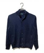 Zanoneザノーネ）の古着「5ゲージウールスタンドカラーニットカーディガン CHIOTO」｜ネイビー