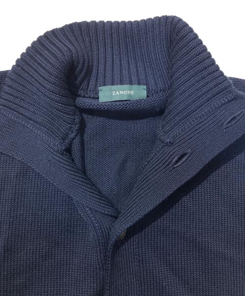 Zanone（ザノーネ）Zanone (ザノーネ) 5ゲージウールスタンドカラーニットカーディガン CHIOTO ネイビー サイズ:SIZE 52の古着・服飾アイテム