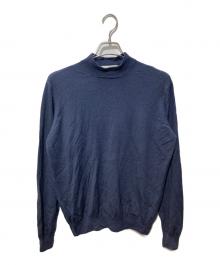 FILIPPO DE LAURENTIIS（フィリッポ・デ・ローレンティス）の古着「モックネックロイヤルメリノウールニット」｜ネイビー
