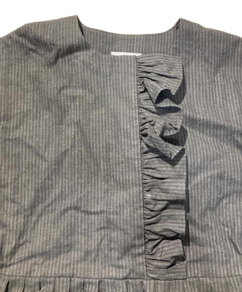 magali（マガリ）magali (マガリ) コットンリネンフリルワンピース ブラウン サイズ:サイズ表記なしの古着・服飾アイテム