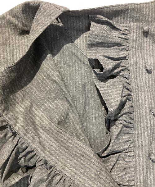 magali（マガリ）magali (マガリ) コットンリネンフリルワンピース ブラウン サイズ:サイズ表記なしの古着・服飾アイテム