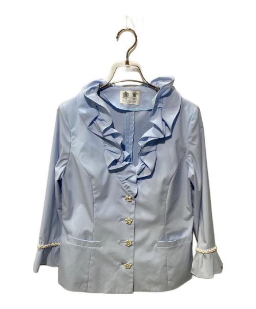 Austin Reed（オースチン リード）Austin Reed (オースチン リード) フリルジャケット スカイブルー サイズ:SIZE 40の古着・服飾アイテム