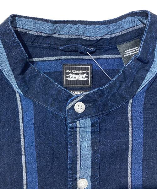 LEVI'S（リーバイス）LEVI'S (リーバイス) oasis (オアシス) ストライプバンドカラーシャツ インディゴ サイズ:Ⅼの古着・服飾アイテム